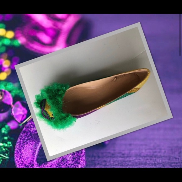Women’s Custom Mardi Gras Inspired Ballet Shoes - Picture 3 of 8